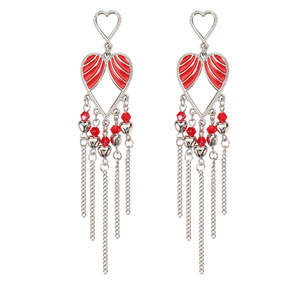 Pendientes con forma de corazón para el Día de San Valentín, borlas de espejo metálicas, joyería bohemia para mujer - Product Image 4