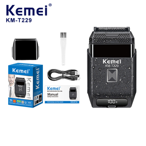 KEMEI Km-t229 Rasoio per <span class=keywords><strong>Barba</strong></span> Impermeabile IPX7 ad Alta Potenza, Tagliacapelli per Uomo Calvo con Motore da 10500 RPM 5W - Product Image 1