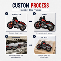 Écusson brodé personnalisé pour moto, badge de motard haute densité, étiquettes thermocollantes pour vestes, jeans, gilets en cuir, marque de vêtements