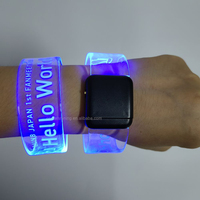 Bracelet LED lumineux personnalisé avec logo, boucle magnétique, haute qualité, fournisseur OEM, pour festivals, fêtes, concerts et événements