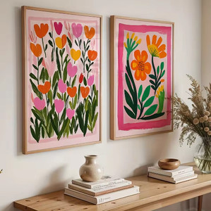 Poster su tela con paesaggi vivaci e classici, decorazioni per la casa, regali, stampe su tela con piante e fiori in stile bohémien. - Product Image 3