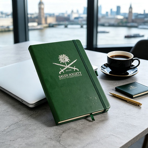 Custom Gold Foil Logo PU Cover Notebook Hardcover Writing Journal For <b>School</b> & Office - Product Image 2