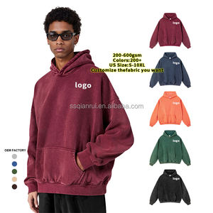 Sudadera con capucha para hombre personalizada, de alta calidad, estilo retro, desgastada, reutilizada, pesada y extragrande, tipo jersey. - Product Image 2