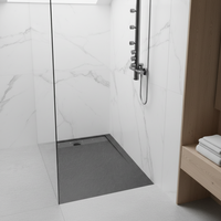 Base de douche SMC en pierre, style populaire, 120x90, gris, rectangulaire, avec couvercle, pour salle de bain, installation facile, projet de rénovation RAISON