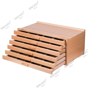 Caja de madera para artistas, 6 cajones, 40Wx24.5Dx18Hcm, almacenamiento para estudios de arte - Product Image 2