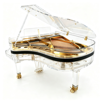 Piano à queue mécanique en acrylique cristallin doré à la main, instrument de musique de luxe moderne, clavier pour la maison, l'hôtel et les concerts