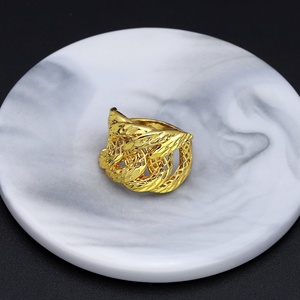 Jxx Fashion 24K Gold Plated Brass <b>Rings</b> Minimalist <b>Chunky</b> Geometric Texture Waterproof Ocean Wave Classic Wholesale Jewelry - Product Image 3