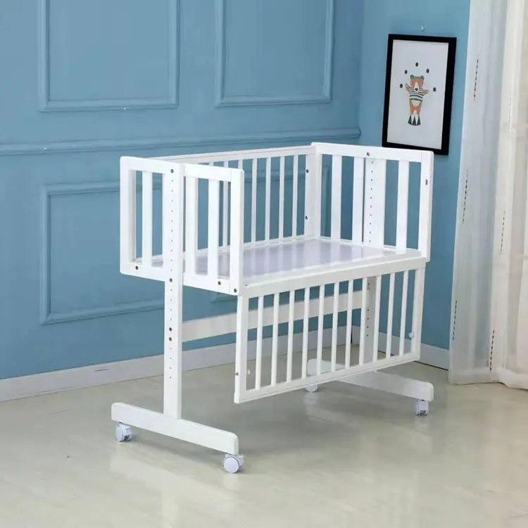 Adjustable Height Wooden Baby Swing Bed for Newborn Baby/Bedside Baby Cribs/Hot Sale Baby Cradle in India