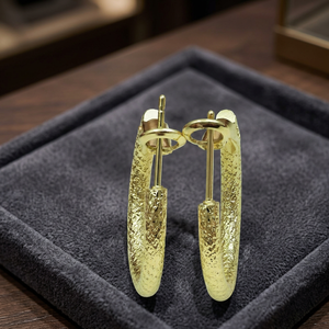 Venta al por mayor de pendientes de aro de oro de 14K 18K 24K, pendientes de aro de moda, pendientes clásicos, joyería de oro de latón Oro Joyeria. - Product Image 5