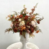 Bouquet de fleurs artificielles réalistes personnalisé en usine, centre de table 50 cm, arrangement floral artificiel pour banquet, ODM