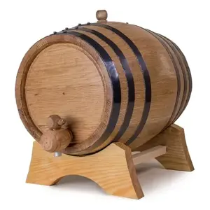 Barril de Roble Blanco Americano de 20L, Color Marrón Claro, Interior Tostado, Base de Madera, para Añejar Licores, Envasado de Alimentos y Bebidas - Product Image 1