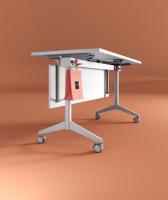 Table de formation modulaire pliable en métal moderne avec roulettes, table d'étude multi-usages à assembler pour bureaux, écoles et salles de réunion