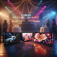 P2.5 Cabine DJ pliable GOB, Table de DJ LED portable pliable, Mur vidéo pour scène de boîte de nuit, club de musique et événements