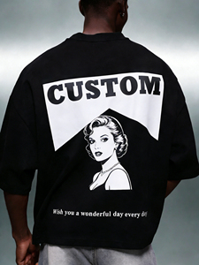 LTD-MT1032 Fabricante de Camisetas en Guangzhou, Camisetas Cuadradas con Estampado Personalizado, Logotipo, Diseño Gráfico, Eslogan, Camisetas Urbanas para Hombre - Product Image 1