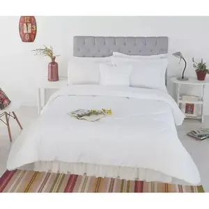 Parure de lit Liza blanche 1,8 m en coton avec housse de couette, draps et volants, pour toutes les saisons, usage domestique - Product Image 3