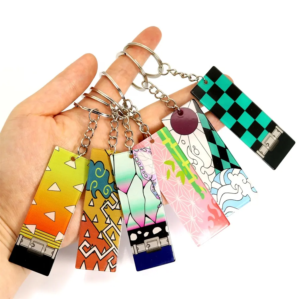 Hai mặt in ấn Acrylic Charm Acrylic Keychain Anime Charms long lanh Epoxy rõ ràng Epoxy tùy chỉnh Keychain