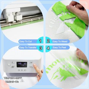 Vinyle <span class=keywords><strong>thermocollant</strong></span> pailleté multicolore JIANAN Easy-Cut pour t-shirts, compatible <span class=keywords><strong>CRICUT</strong></span>, vinyle PU <span class=keywords><strong>thermocollant</strong></span> à pelage à froid - Product Image 4