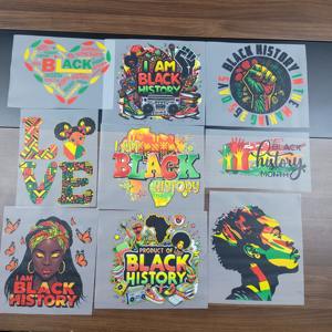 สติกเกอร์รีดร้อนแบบ DTF ลายพิมพ์ตามสั่ง พร้อมรีด ลายพิมพ์ยอดนิยมเกี่ยวกับ<span class=keywords><strong>ประวัติ</strong></span>ศาสตร์คนผิวดำ สำหรับเสื้อยืด - Product Image 1