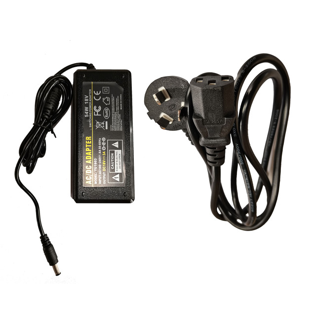 18V 3A Power Supply Adapter, 5.5mmx2.1mm Plug, 100-240V AC(Shipping Fee Required for Single Item Orders)