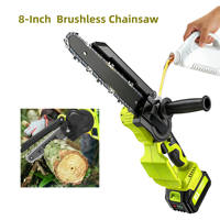 Scie à chaîne électrique sans balais de 8 pouces, portable, haute puissance, sans fil, à batterie lithium-ion, pour la coupe d'arbres et la découpe du bois