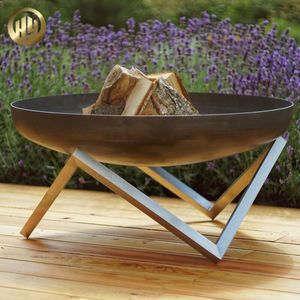 All'ingrosso originale colore metallo sollevato riscaldatore rotondo legna da ardere fuoco pozzo con accendini barbecue in acciaio Corten resistente - Product Image 6