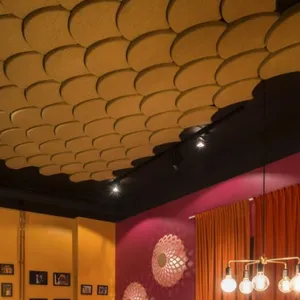 Sector de fieltro Ginkgo 3D Paneles de pared Fibra de poliéster Decorativo Paquete de 12 paneles acústicos