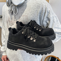 Chaussures décontractées pour hommes 2025, style rétro urbain, à lacets, rehaussantes, en cuir synthétique, nouvelle tendance mode