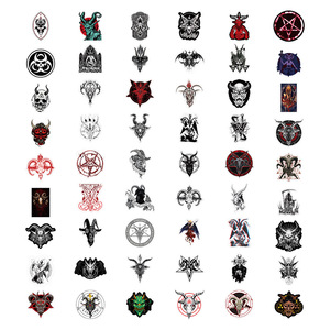 50 Pegatinas de Moda con Totem del Diablo y Satán, Pegatinas de Vinilo para Teléfono y Equipaje, Decoración Gótica con Cabra Malvada - Product Image 3