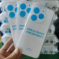 Étui de téléphone transparent en TPU souple à bord carré mince de 1,5 mm d'épaisseur pour Tecno Spark 40 Pro 4G