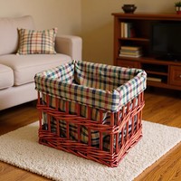 Panier de rangement en osier fait main, panier de rangement de bureau en saule et rotin, bac de rangement pour articles divers de cuisine
