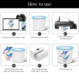 Taza <span class=keywords><strong>de</strong></span> Esmalte para Sublimación DIY, Borde Colorido, Acero Inoxidable, 6 Opciones <span class=keywords><strong>de</strong></span> Color, Taza <span class=keywords><strong>de</strong></span> Regalo Conmemorativa Personalizada con Foto - Product Image 6