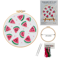 Kit de broderie DIY fait main pour débutants, motif fruits, ensembles de kits de broderie, artisanat pour les débutants en techniques de broderie