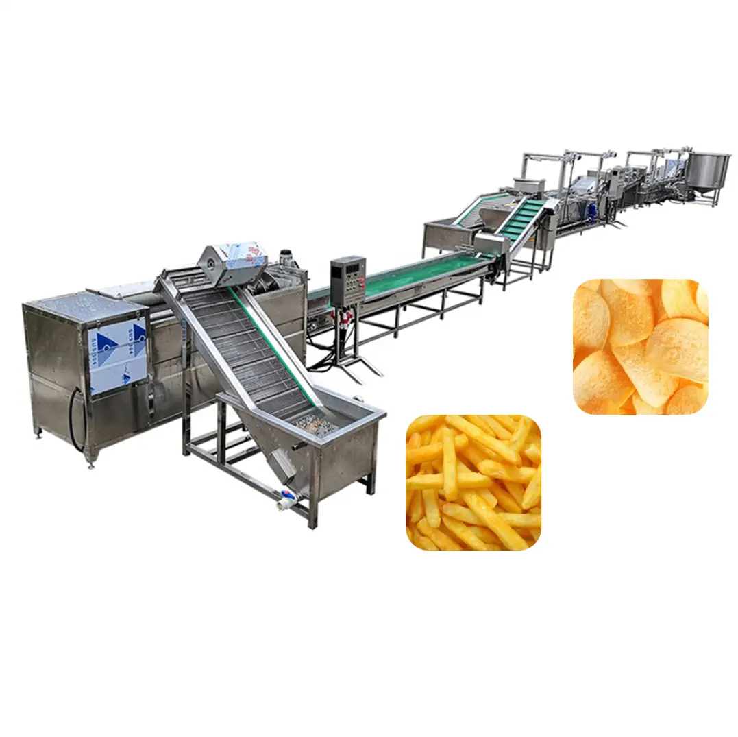 200kg/hour Automatic Potato Crisp Chips Processing Line Fried French Fries Processing line
