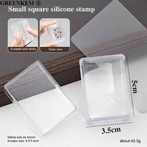 Tampon en silicone doux et transparent pour l'art des ongles, rond et carré, à couvercle français, pour bricolage - Product Image 4