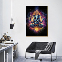 Art mural personnalisé de Dieu Ganesha, design moderne, impression sur toile de dieu hindou pour la décoration de la maison ou comme cadeau