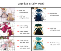 Pochette à bijoux personnalisée en velours doux avec pompon Sac cadeau de Noël pour mariage Emballage à cordon pour boucles d'oreilles