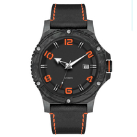 Montre pour homme de haute qualité avec logo de marque personnalisé, mouvement automatique MIYOTA 8215, boîtier en fibre de carbone et bracelet en cuir de vache, 4800M
