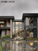 Mur-rideau panoramique moderne en verre et alliage d'aluminium, du sol au plafond, insonorisé et écoénergétique, pour l'extérieur de la maison et des villas