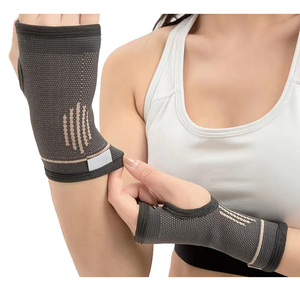 Gants sans doigts respirants en cuivre pour la compression, équipement de sport et de fitness, attelle de poignet, protection de la main, protection - Product Image 2