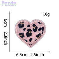 Fait à la main 2.3 pouces léopard Patch imprimé Animal scintillant coeur broderie fer sur Jeans vêtements sacs chapeaux bricolage vêtements