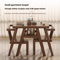 Ensemble de table et chaises de balcon en bois massif traditionnel, ensemble de 3 pièces pour les petits espaces, idéal pour la lecture et la dégustation du thé