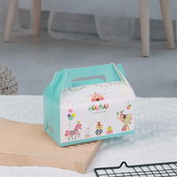Boîte Cadeau pliable personnalisée avec poignée Boîte à biscuits Emballage de gâteau de boulangerie Boîtes d'emballage alimentaire petit bonbon beignet pignon
