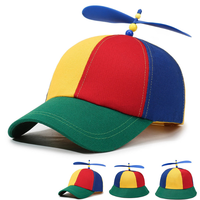 Gorras de Béisbol con Logotipo Personalizado al por Mayor, Diseño de Molino de Viento Arcoíris, para Niños y Niñas, Gorra Infantil con Libélula