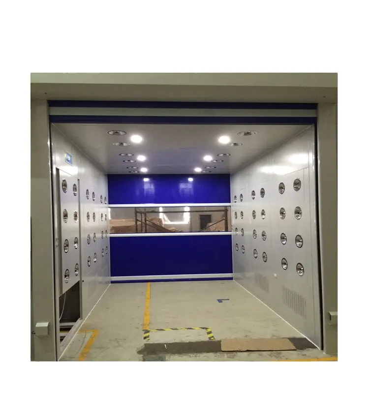 stainless steel automatic rolling door modular cargo air shower for cleanroom