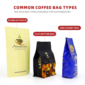 <span class=keywords><strong>Bolsa</strong></span> de Empaque para Granos de Café Personalizada de Alta Barrera con Válvula y Cierre, <span class=keywords><strong>Bolsa</strong></span> de Café de Fondo Plano para Granos Enteros o Molidos - Product Image 5