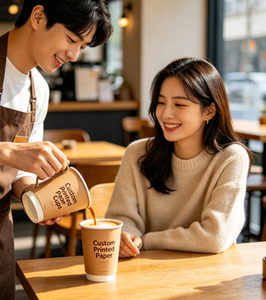 Vasos de Papel Impresos Personalizados con su Propio Logotipo, Vasos de Café Desechables de Alta Calidad para Pizzerías y Cafeterías de Marca - Product Image 2
