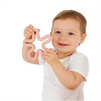 Fu Store Lot de 3 Anneaux de dentition en silicone sans BPA, motif fleur corail, pour bébés de 0 à 24 mois, faciles à saisir, pour soulager les poussées dentaires des nourrissons