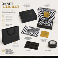 Coffret d'emballage personnalisé esthétique noir pour colis postaux, boîte d'expédition pour petites entreprises, bijoux de luxe