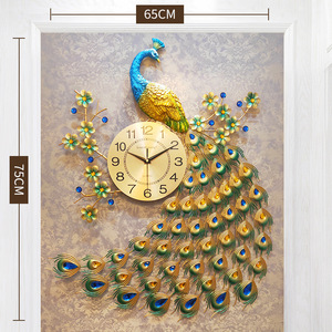 Home Decorative 3d Modern Design Metal Large Peacock <strong>Wall</strong> <strong>Clock</strong> - Product Image 5
