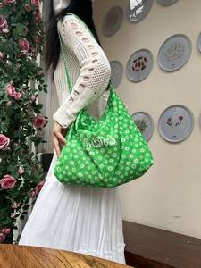 Tycoon Retro Hoa Số Lượng Lớn Mềm Cotton Hoa Duy Nhất Vai Túi Công Suất Lớn Túi Di Động Túi Xách Và Túi Xách Tay - Product Image 5